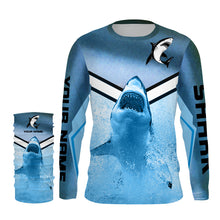 Load image into Gallery viewer, Shark Fishing UV protection quick dry Customize name long sleeves UPF 30+ NQS867