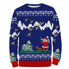 Load image into Gallery viewer, Duck hunter Santa funny ugly christmas sweatshirt full print shirts - Christmas gift For Adult and kid NQS1018
