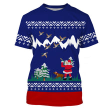 Load image into Gallery viewer, Duck hunter Santa funny ugly christmas sweatshirt full print shirts - Christmas gift For Adult and kid NQS1018