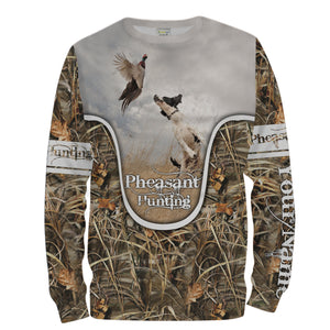 Wild pheasant hunting dogs English setter camouflage clothes Customize Name 3D All Over Printed Shirts NQS1025