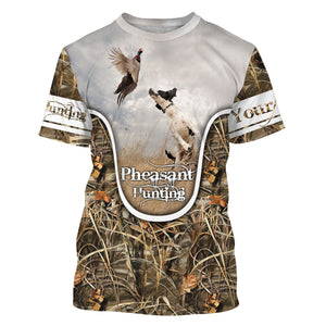 Wild pheasant hunting dogs English setter camouflage clothes Customize Name 3D All Over Printed Shirts NQS1025