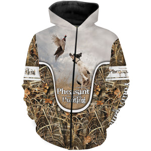 Wild pheasant hunting dogs English setter camouflage clothes Customize Name 3D All Over Printed Shirts NQS1025
