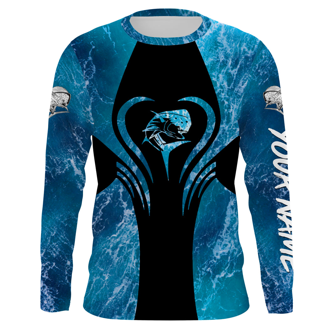 Mahi Mahi saltwater fishing shirt blue camo sun protection quick dry Custom name shirt, legging NQS1347