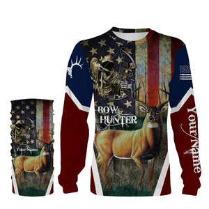 Deer Hunting american Flag patriotic Camo hunting clothes Customize Name 3D All Over Printed Shirts NQS888