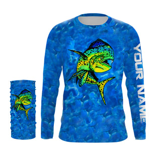 Mahi Mahi Fishing UV protection quick dry Customize name long sleeves UPF 30+ NQS740