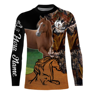 Quarter Horse Love Horse Camo Customize name 3D All over print shirts - personalized apparel gift for horse lovers - NQS669