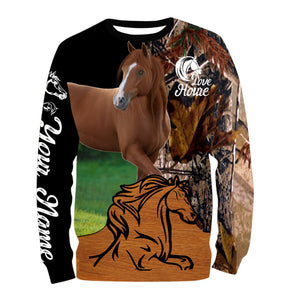 Quarter Horse Love Horse Camo Customize name 3D All over print shirts - personalized apparel gift for horse lovers - NQS669