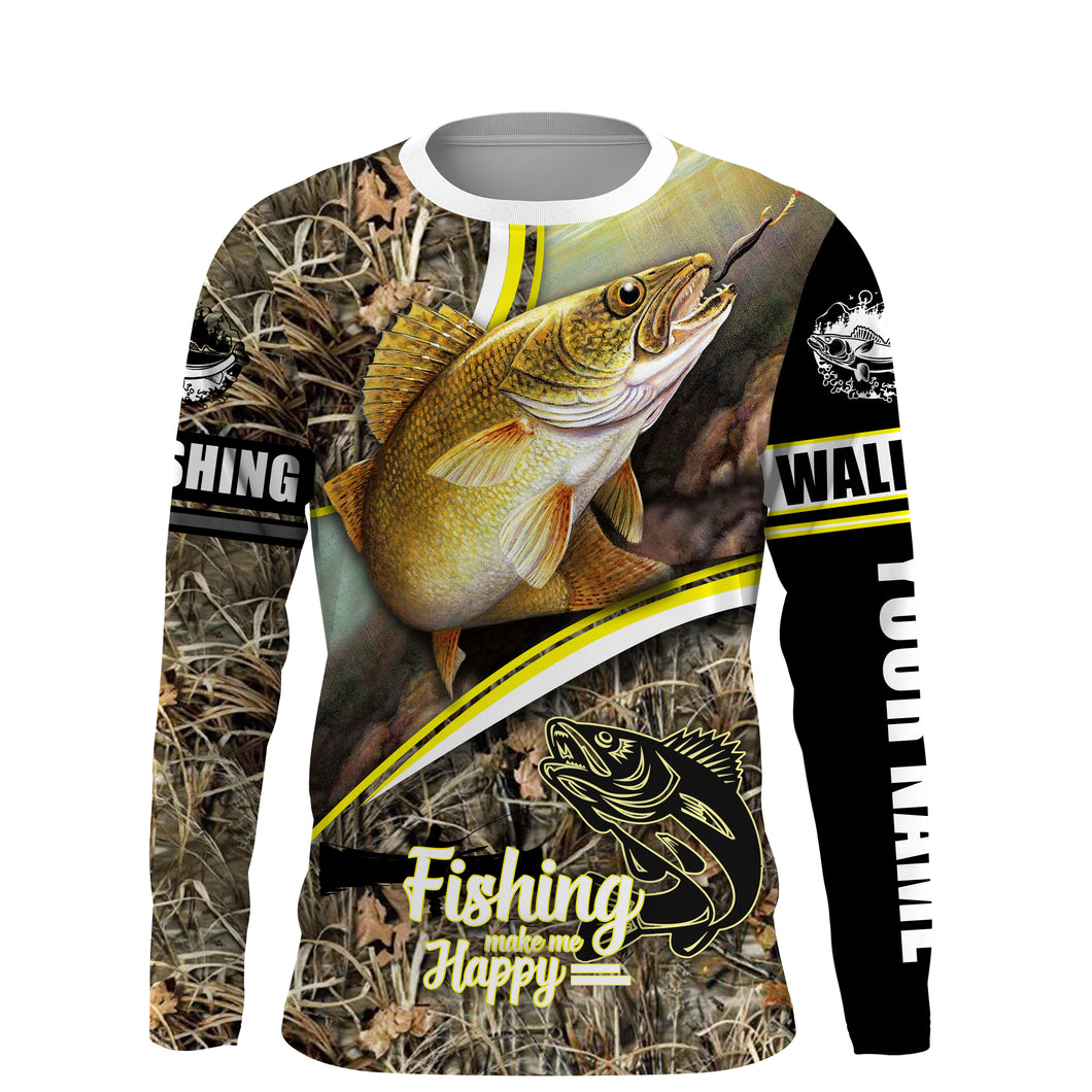 Walleye Fishing UV protection quick dry customize name long sleeves shirt UPF 30+ NQS687