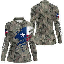Load image into Gallery viewer, Texas Flag Bowling camo Shirts For Women Bowling Team League Jersey Custom Bowling Polo Shirts NQS6538