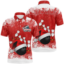 Load image into Gallery viewer, Mens polo bowling shirts Custom Christmas snowflake bowling ball Bowling Team league Jersey NQS6806