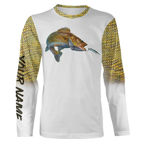 Walleye fishing Customized Name 3D All Over print shirts personalized fishing apparel for Adult and kid NQS551