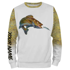 Walleye fishing Customized Name 3D All Over print shirts personalized fishing apparel for Adult and kid NQS551
