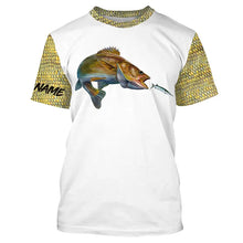 Load image into Gallery viewer, Walleye fishing Customized Name 3D All Over print shirts personalized fishing apparel for Adult and kid NQS551