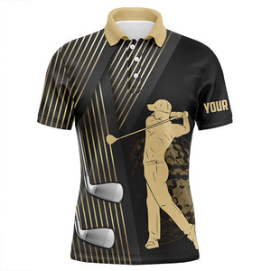 Black and gold Mens golf polo shirts custom golf clubs team golf shirts, golf tops for men NQS7258