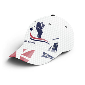 American flag patriotic white golf ball skin Golfer hat custom sun hats for women, ladies golf hats NQS6326