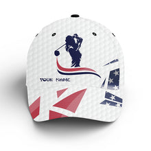 Load image into Gallery viewer, American flag patriotic white golf ball skin Golfer hat custom sun hats for women, ladies golf hats NQS6326