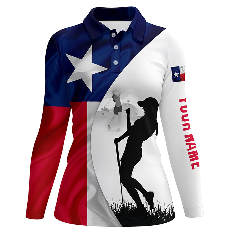 Womens golf polo shirts Texas flag patriotic personalized TX flag golf shirts ladies golf top NQS6327