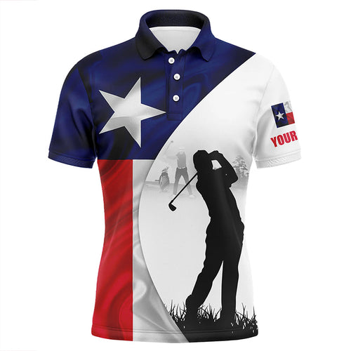 Mens golf polo shirts Texas flag patriotic personalized TX flag golf shirts, golf outfit men NQS6327