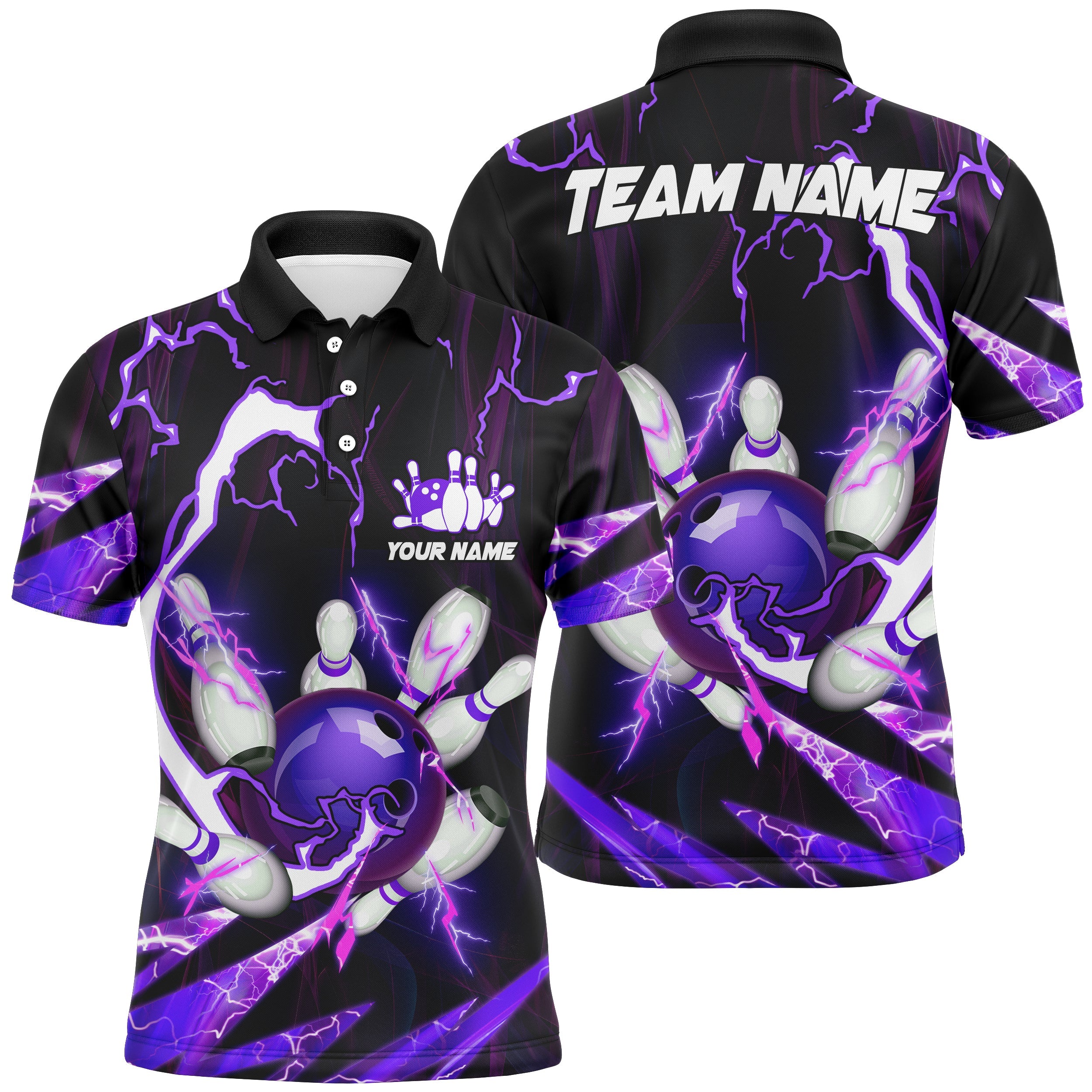 BOA White and Purple Lightning Bowling Jersey