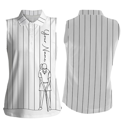 Personalized sleeveless polo shirt for women custom golf tops womens, golf gifts for girl multicolor NQS4655