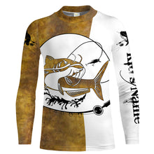 Load image into Gallery viewer, Flathead catfish Fishing scales Custom white Long sleeve performance Fishing Shirts, apparel for team catfish - NQS2080