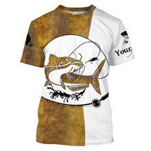 Load image into Gallery viewer, Flathead catfish Fishing scales Custom white Long sleeve performance Fishing Shirts, apparel for team catfish - NQS2080