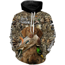 Load image into Gallery viewer, Duck Hunting Chesapeake bay retriever Camo Waterfowl Custom Name 3D shirts duck hunting apparel NQS959