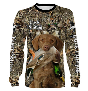 Duck Hunting Chesapeake bay retriever Camo Waterfowl Custom Name 3D shirts duck hunting apparel NQS959
