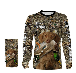 Duck Hunting Chesapeake bay retriever Camo Waterfowl Custom Name 3D shirts duck hunting apparel NQS959
