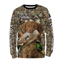 Load image into Gallery viewer, Duck Hunting Chesapeake bay retriever Camo Waterfowl Custom Name 3D shirts duck hunting apparel NQS959