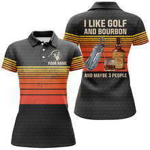 Load image into Gallery viewer, Women golf polo shirts custom I like golf and bourbon and maybe 3 people vintage golf outfit ladies NQS6573