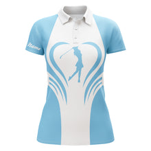 Load image into Gallery viewer, Custom name 3D Womens love golf multi-color golf polo shirts, personalized golf gifts for women NQS3464