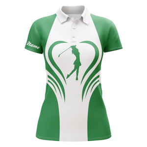 Custom name 3D Womens love golf multi-color golf polo shirts, personalized golf gifts for women NQS3464