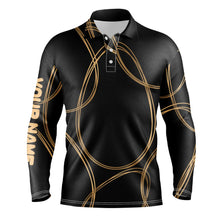 Load image into Gallery viewer, Black gold egg pattern golf shirt custom Mens golf polo shirts, Easter&#39;s day golfing gifts NQS4921