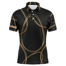 Load image into Gallery viewer, Black gold egg pattern golf shirt custom Mens golf polo shirts, Easter&#39;s day golfing gifts NQS4921