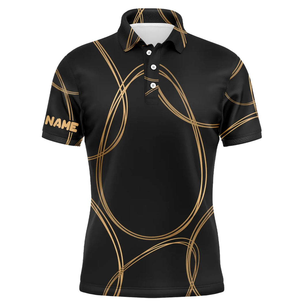 Black gold egg pattern golf shirt custom Mens golf polo shirts, Easter's day golfing gifts NQS4921