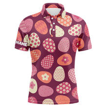 Load image into Gallery viewer, Colorful Easter eggs pattern golf shirt custom Mens golf polo shirts, Easter&#39;s day golfing gift NQS4922