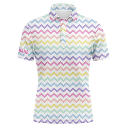 Rainbow Colors pattern golf shirts custom name Mens golf polo shirts, mens golf polo tops NQS4924