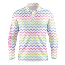 Load image into Gallery viewer, Rainbow Colors pattern golf shirts custom name Mens golf polo shirts, mens golf polo tops NQS4924