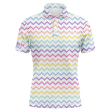 Load image into Gallery viewer, Rainbow Colors pattern golf shirts custom name Mens golf polo shirts, mens golf polo tops NQS4924