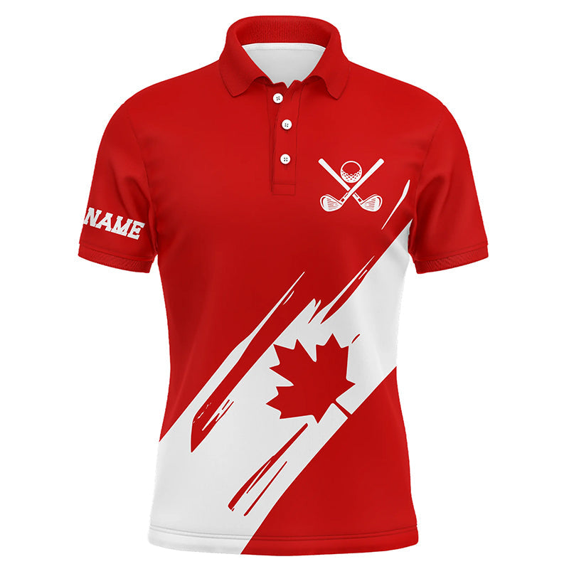 Mens golf polo shirts Red Canada flag maple leaf patriot custom team g ChipteeAmz