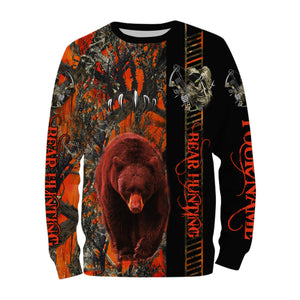 Bear Hunting Bone reaper Orange Muddy Camo Bowhunting Customize Name 3D All Over Printed Shirts NQS838