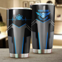 Load image into Gallery viewer, 1pc Blue Bowling Ball and Pins custom team name Tumbler Cup, Personalized bowling drinkware NQS5228