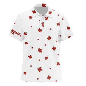 White Kid golf polo shirts Red Canada maple leaf pattern custom team golf shirts, patriot golf tops NQS6599