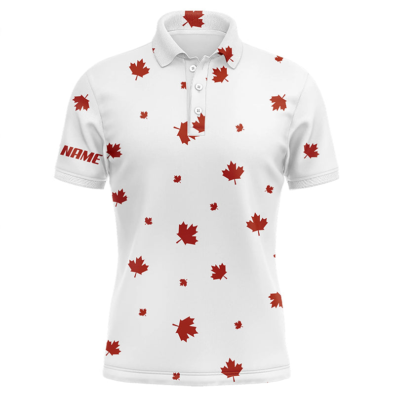 White Mens golf polo shirts Red Canada maple leaf pattern custom team golf shirts, patriot golf tops NQS6599