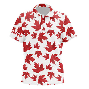 Kid golf polo shirts custom patriot golf tops Red Canada maple leaf pattern team golf polo shirts NQS6600