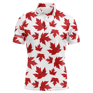 Mens golf polo shirts custom patriot golf tops Red Canada maple leaf pattern team golf polo shirts NQS6600