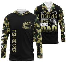 Load image into Gallery viewer, My favorite fishing buddy calls me dad Bass fishing Camo long sleeve shirt Custom gift for dad, father NQS1165