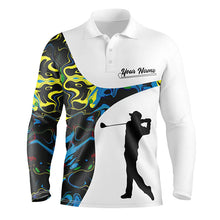 Load image into Gallery viewer, Mens golf polo shirts custom camo white golf tops, best mens golf wear NQS7290