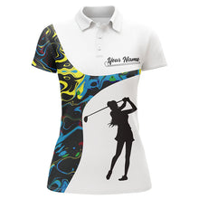 Load image into Gallery viewer, Womens golf polo shirts custom camo white golf tops, best ladies golf wear NQS7290